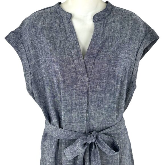 NEW/NWT Jones New York Navy Blue Linen Maxi Dress Pockets Size Large - Picture 3 of 7